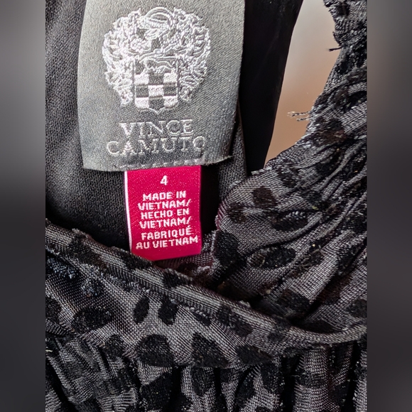 Vince Camuto Black Textured Tie-Neck Jumpsuit — Size 4 - Picture 7 of 7